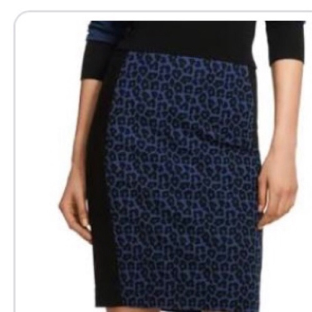 NWT Banana Republic blue leopard print skirt